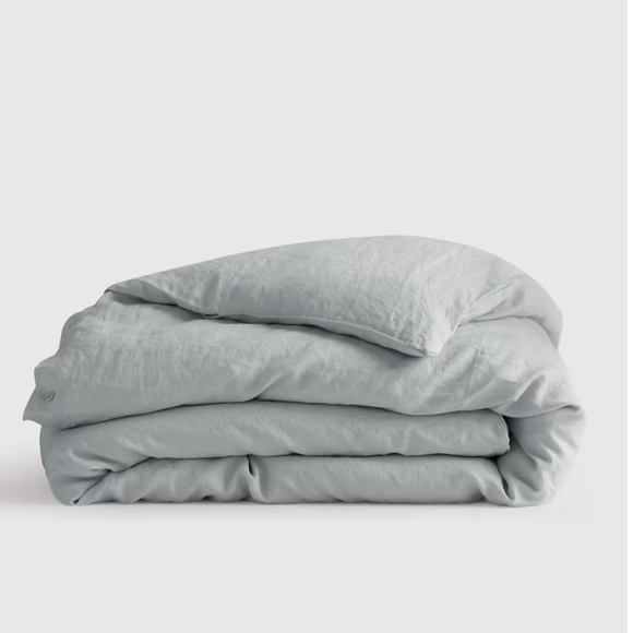NWT QUINCE European Linen Duvet Cover King/Cal King Mist 0544 - Picture 1 of 9